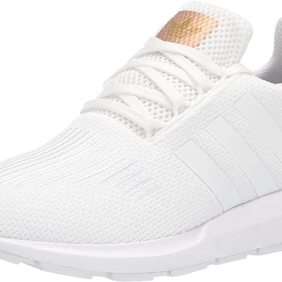 addias Shoes - Size 10 - adidas Swift Run White Copper Metallic